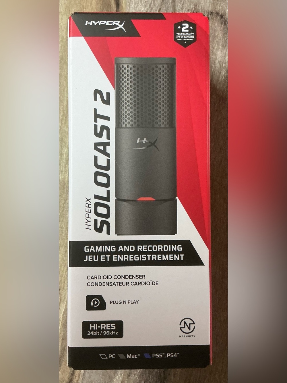 HyperX SoloCast 2 - Gaming USB Condenser Mic - PC - USB-C - USB-A - Black